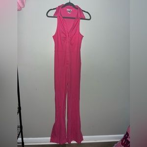 Fashion Nova Size XL Pink Flare Leg Jumpsuit